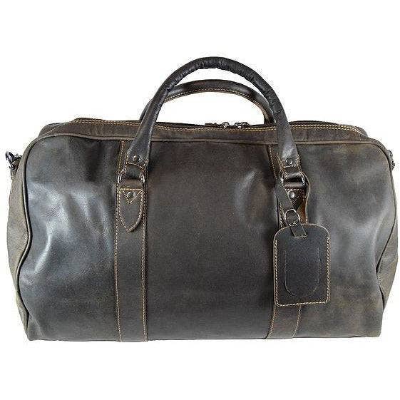 'Wilson' Leather Weekend Travel Bag - Brown