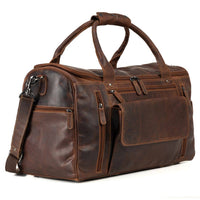 'Douglas' Vintage Leather Travel Bag - Sandal