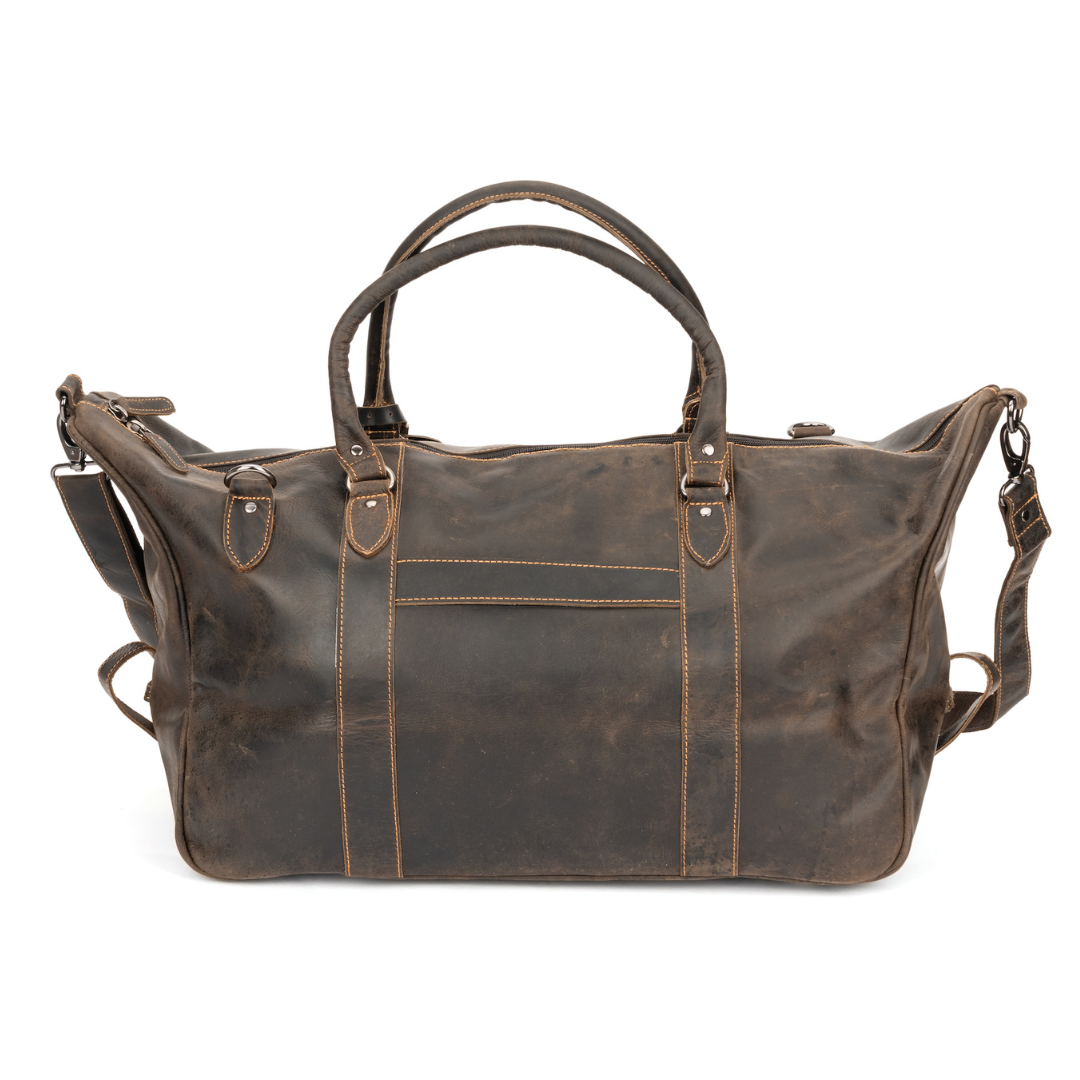 The Weekender Leather Duffle Bag - Brown