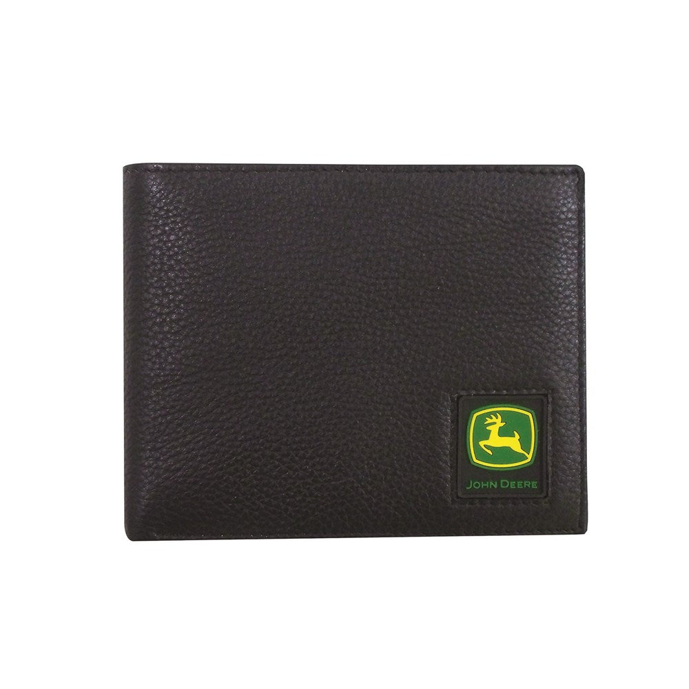 JD Brown Pebble Grain Leather Bi-Fold Wallet - Black