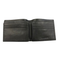 JD Brown Pebble Grain Leather Bi-Fold Wallet - Black