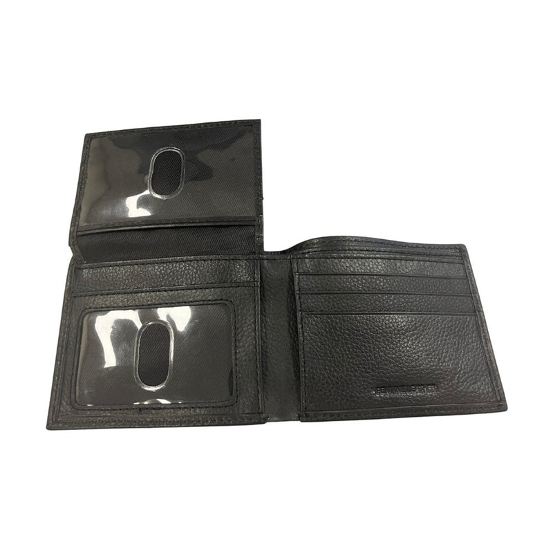 JD Brown Pebble Grain Leather Bi-Fold Wallet - Black