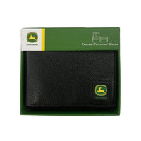 JD Brown Pebble Grain Leather Bi-Fold Wallet - Black