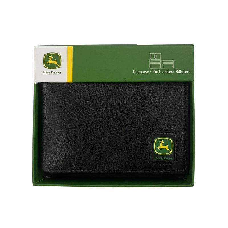 JD Brown Pebble Grain Leather Bi-Fold Wallet - Black