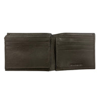 JD Brown Pebble Grain Leather Bi-Fold Wallet - Brown