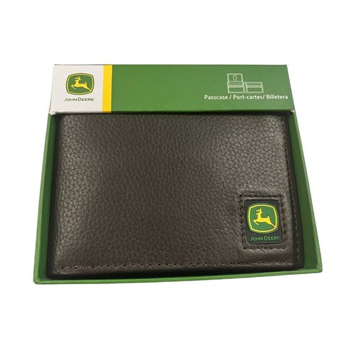 JD Brown Pebble Grain Leather Bi-Fold Wallet - Brown