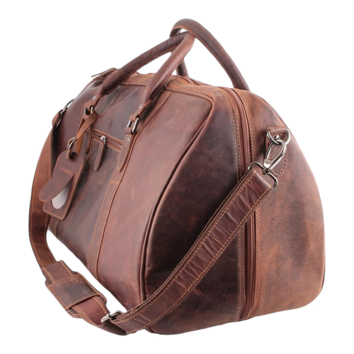 'Wilson' Leather Overnight Duffle Bag - Sandel