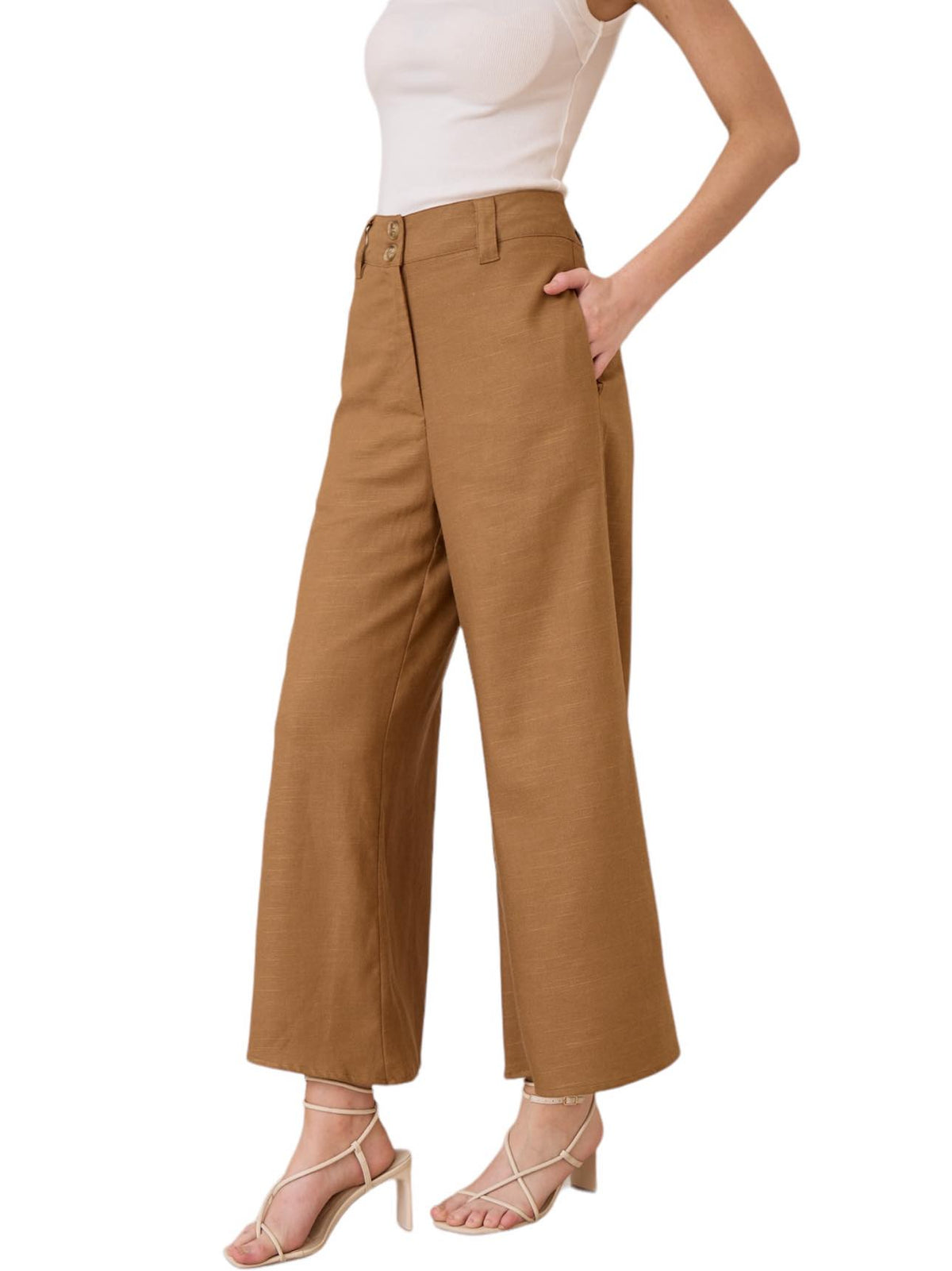 'Jessika' Linen Pants - Tan