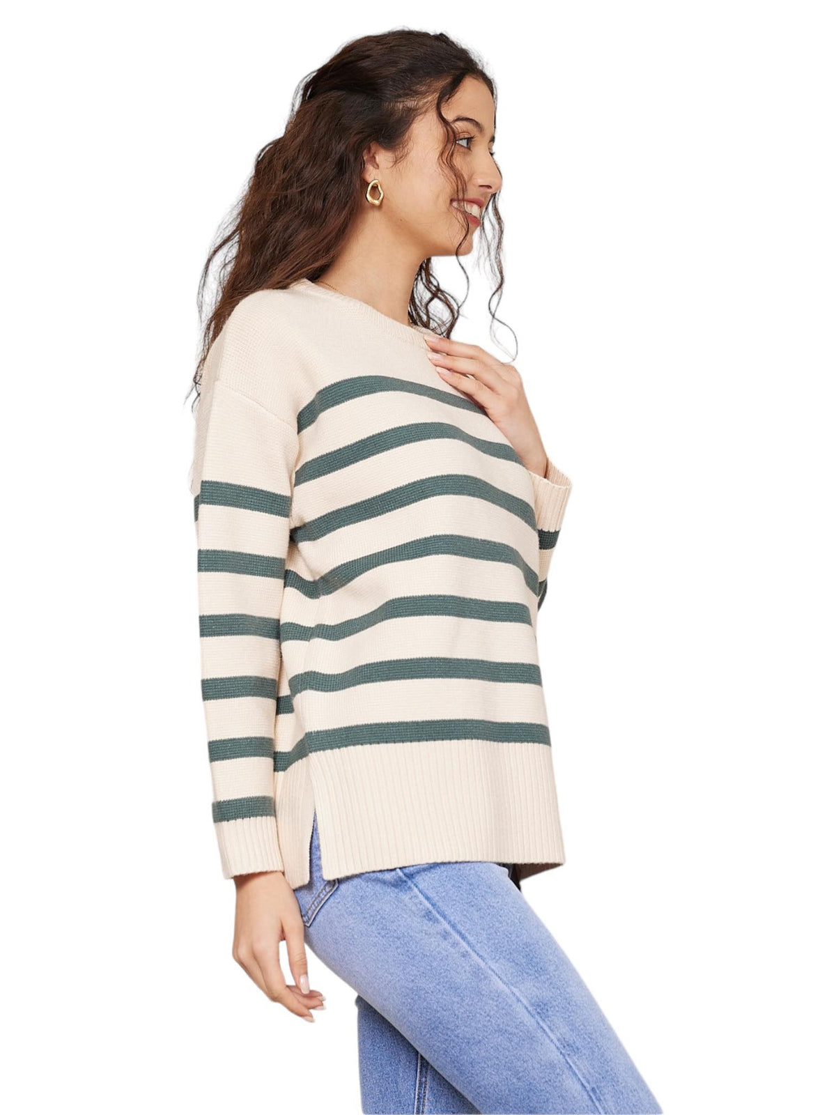 ‘Zara' Stripe Knit - Emerald