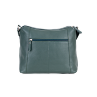 'Savannah' Woven Detail Leather Crossbody Bag – Sea Green