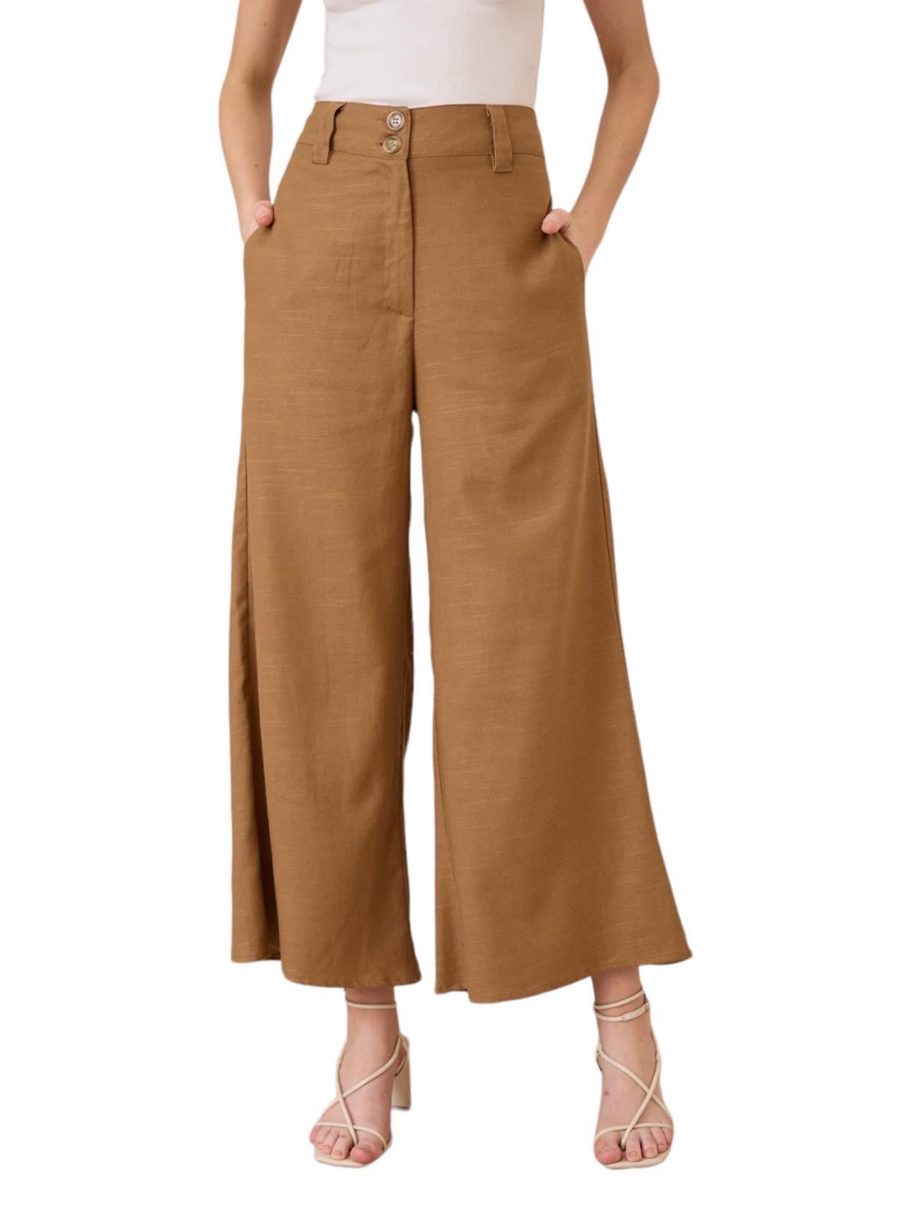 'Jessika' Linen Pants - Tan