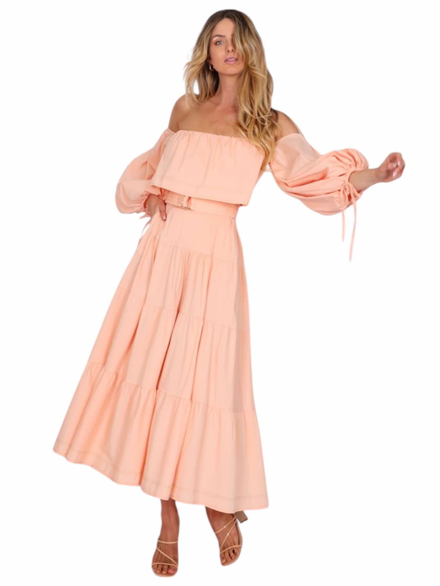 'Ebony' Maxi Set - Peach