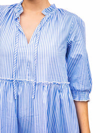 'Rebecca' Stripe Dress - Blue