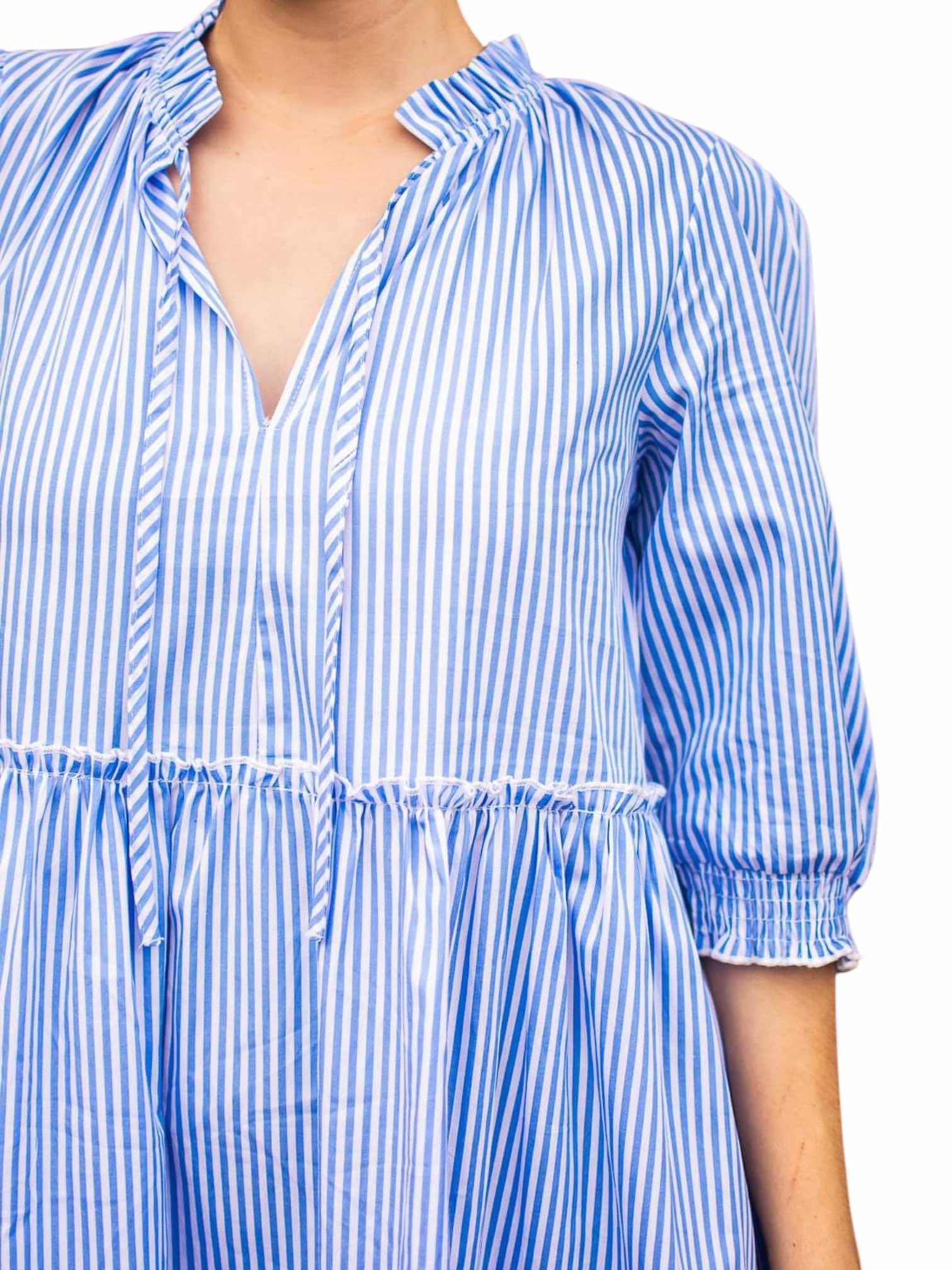 'Rebecca' Stripe Dress - Blue
