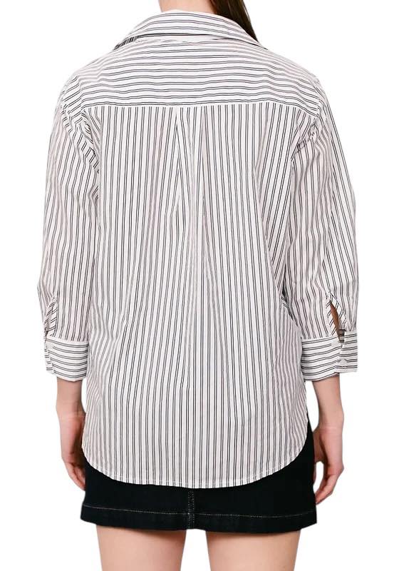 'Simone' Stripe Shirt - Black/White