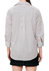 'Simone' Stripe Shirt - Black/White