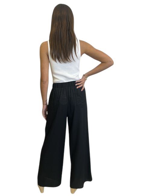 'Rosie' Linen Pants - Black