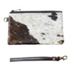 ‘Toronto' Leather Cowhide Clutch - Brown