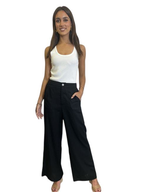 'Rosie' Linen Pants - Black