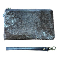 ‘Toronto' Leather Cowhide Clutch - Brown