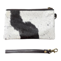 ‘Toronto' Leather Cowhide Clutch - Brown