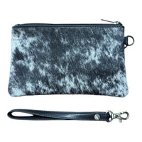 ‘Toronto' Leather Cowhide Clutch - Black