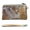 ‘Toronto' Leather Cowhide Clutch - Tan