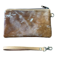 ‘Toronto' Leather Cowhide Clutch - Tan