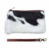 ‘Toronto' Leather Cowhide Clutch - Masala Brown