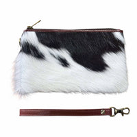 ‘Toronto' Leather Cowhide Clutch - Masala Brown