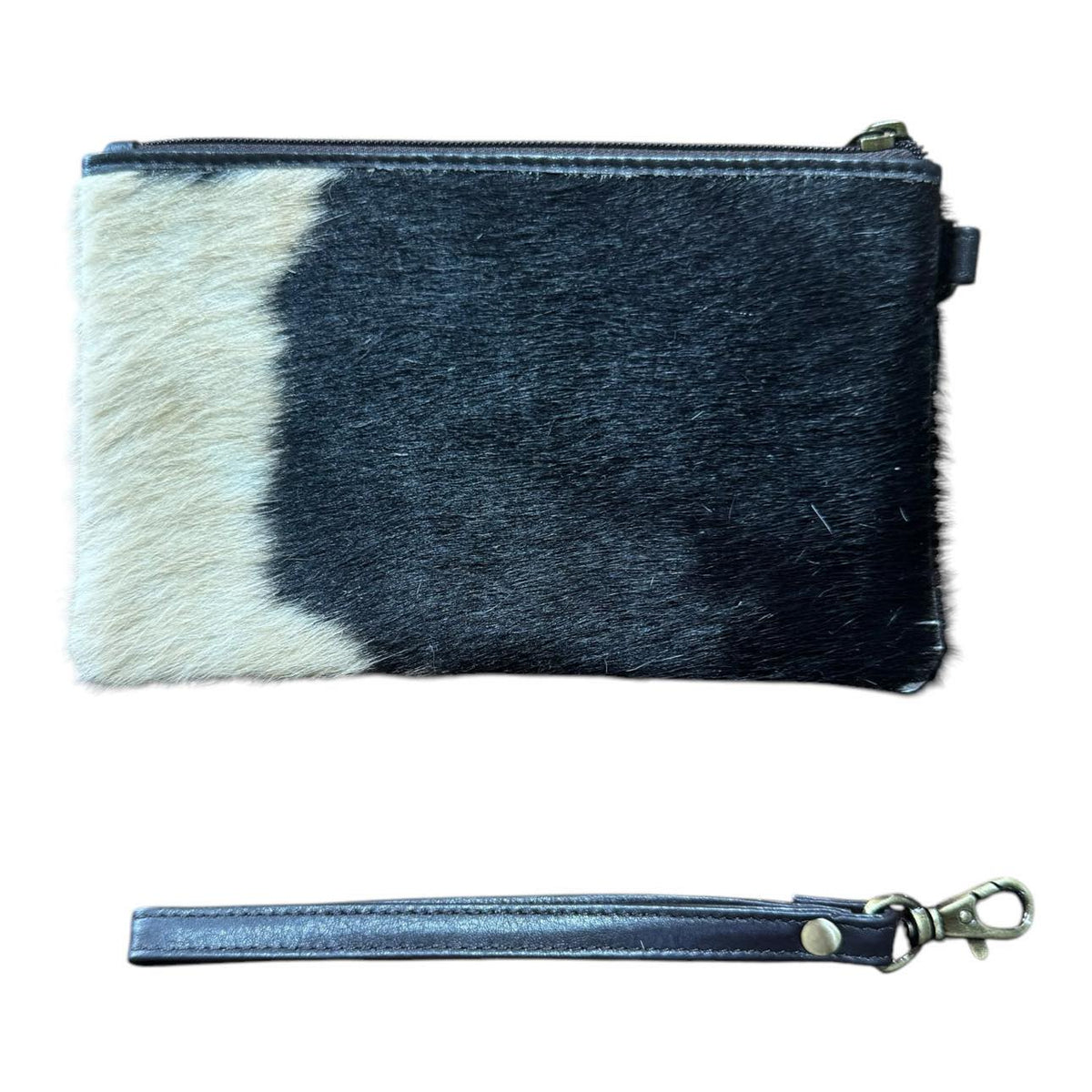 ‘Toronto' Leather Cowhide Clutch - Brown