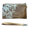 ‘Toronto' Leather Cowhide Clutch - Tan