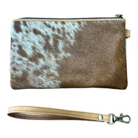 ‘Toronto' Leather Cowhide Clutch - Tan