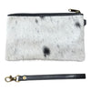 ‘Toronto' Leather Cowhide Clutch - Black