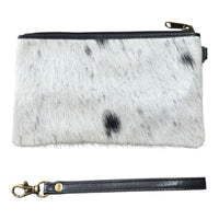 ‘Toronto' Leather Cowhide Clutch - Black