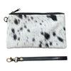‘Toronto' Leather Cowhide Clutch - Black
