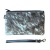 ‘Toronto' Leather Cowhide Clutch - Brown