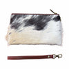 ‘Toronto' Leather Cowhide Clutch - Masala Brown