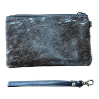 ‘Toronto' Leather Cowhide Clutch - Brown