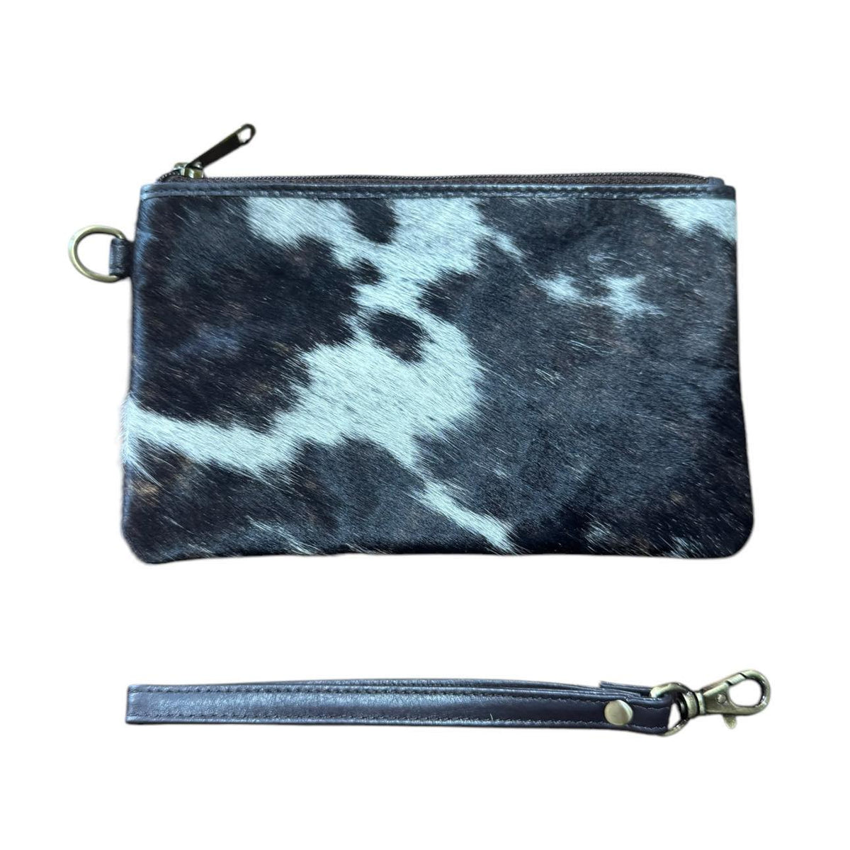 ‘Toronto' Leather Cowhide Clutch - Brown