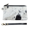 ‘Toronto' Leather Cowhide Clutch - Black