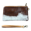 ‘Toronto' Leather Cowhide Clutch - Tan