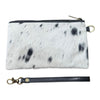 ‘Toronto' Leather Cowhide Clutch - Black