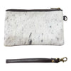 ‘Toronto' Leather Cowhide Clutch - Brown