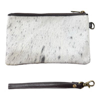 ‘Toronto' Leather Cowhide Clutch - Brown
