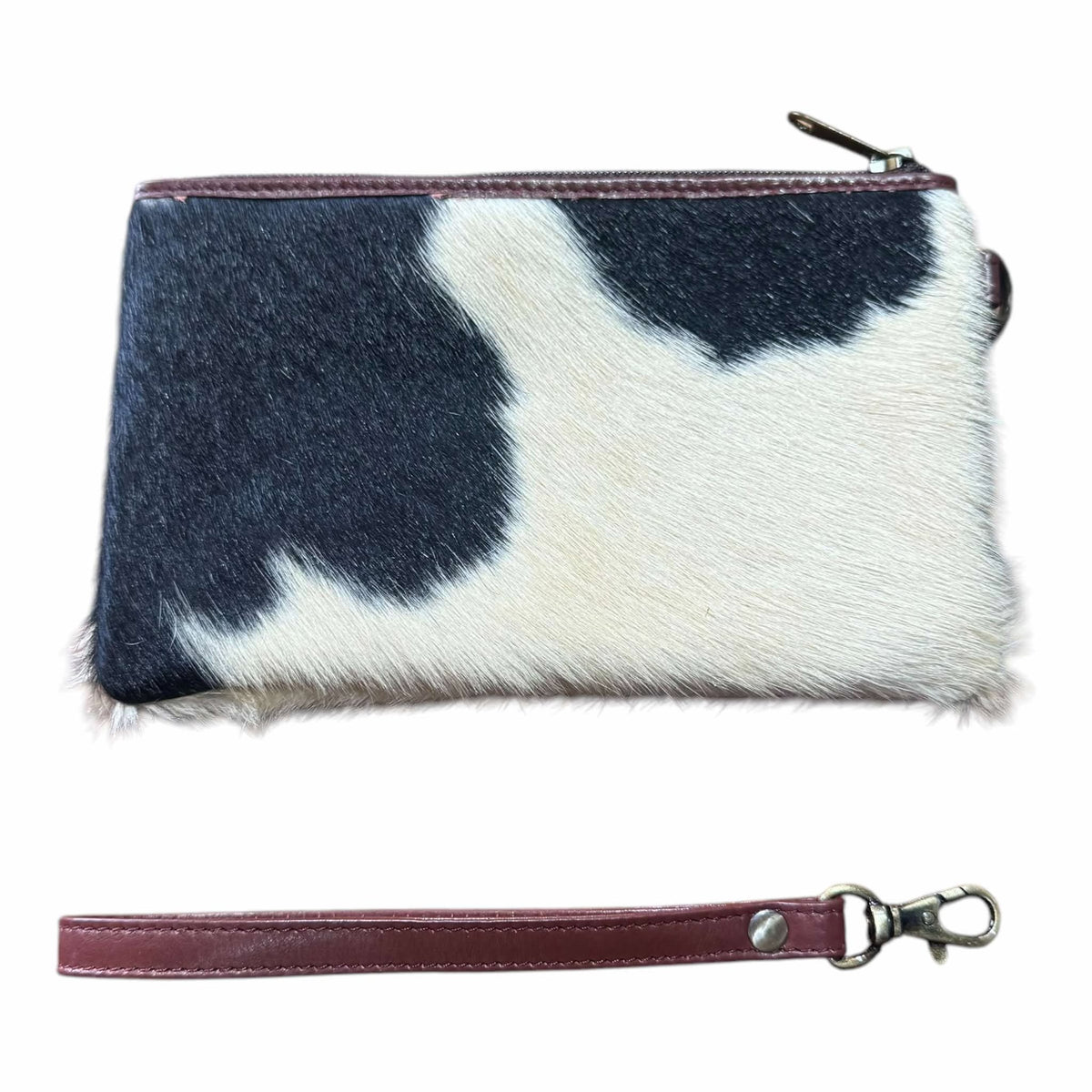 ‘Toronto' Leather Cowhide Clutch - Masala Brown