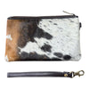 ‘Toronto' Leather Cowhide Clutch - Brown