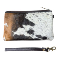 ‘Toronto' Leather Cowhide Clutch - Brown