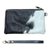 ‘Toronto' Leather Cowhide Clutch - Black