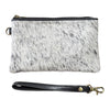 ‘Toronto' Leather Cowhide Clutch - Black
